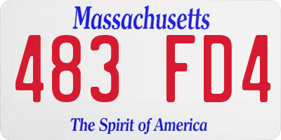 MA license plate 483FD4
