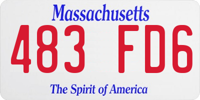 MA license plate 483FD6