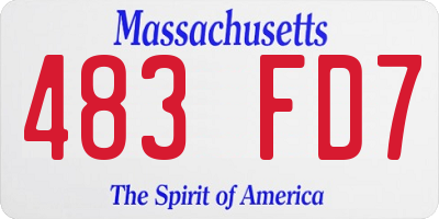 MA license plate 483FD7
