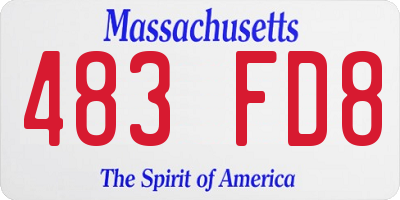 MA license plate 483FD8