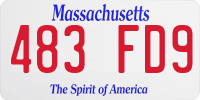 MA license plate 483FD9
