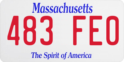 MA license plate 483FE0