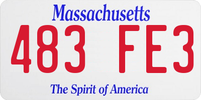 MA license plate 483FE3