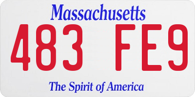 MA license plate 483FE9