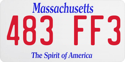 MA license plate 483FF3