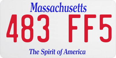 MA license plate 483FF5
