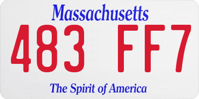 MA license plate 483FF7