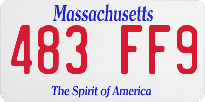 MA license plate 483FF9