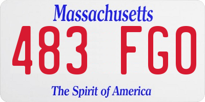 MA license plate 483FG0