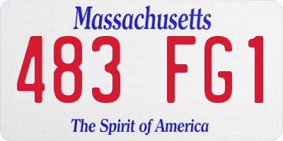 MA license plate 483FG1