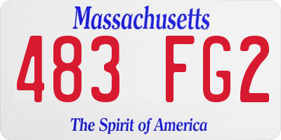 MA license plate 483FG2