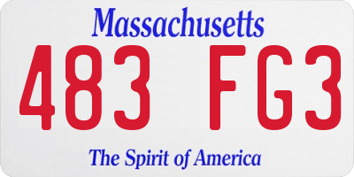 MA license plate 483FG3