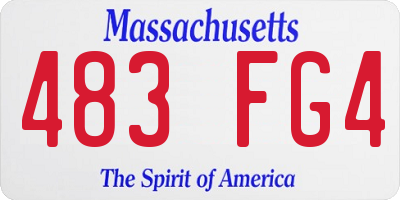 MA license plate 483FG4
