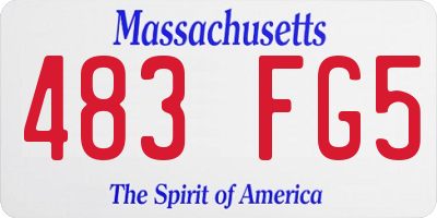 MA license plate 483FG5
