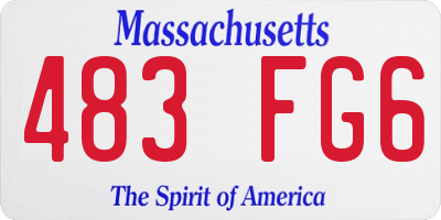 MA license plate 483FG6