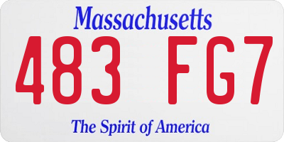 MA license plate 483FG7