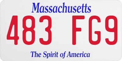 MA license plate 483FG9