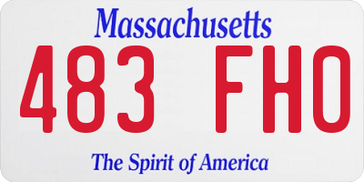 MA license plate 483FH0