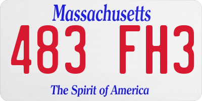 MA license plate 483FH3