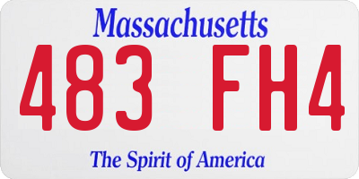 MA license plate 483FH4