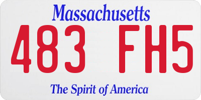 MA license plate 483FH5
