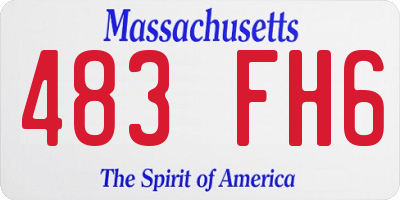MA license plate 483FH6