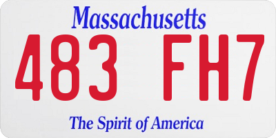MA license plate 483FH7