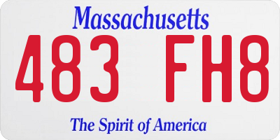 MA license plate 483FH8