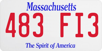 MA license plate 483FI3