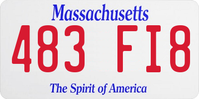 MA license plate 483FI8