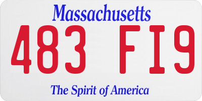 MA license plate 483FI9