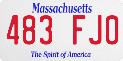 MA license plate 483FJ0