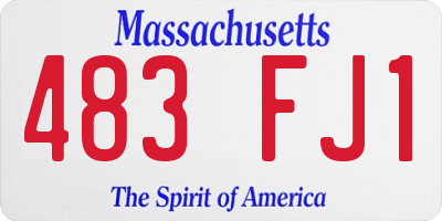 MA license plate 483FJ1