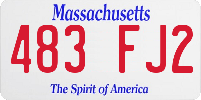 MA license plate 483FJ2
