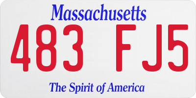 MA license plate 483FJ5