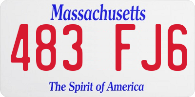 MA license plate 483FJ6