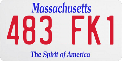 MA license plate 483FK1