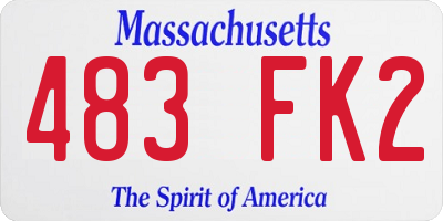 MA license plate 483FK2