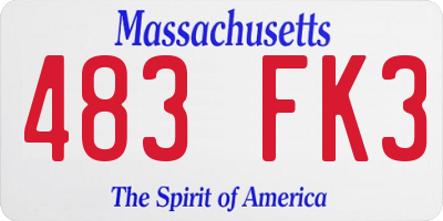 MA license plate 483FK3