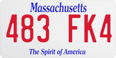 MA license plate 483FK4