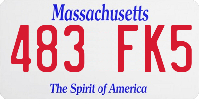 MA license plate 483FK5