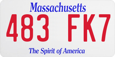 MA license plate 483FK7
