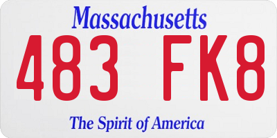 MA license plate 483FK8
