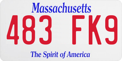 MA license plate 483FK9
