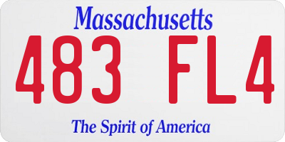 MA license plate 483FL4
