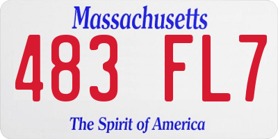 MA license plate 483FL7