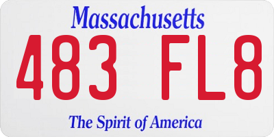MA license plate 483FL8