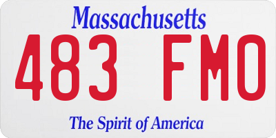 MA license plate 483FM0