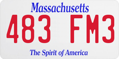 MA license plate 483FM3