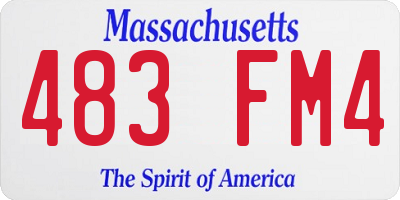 MA license plate 483FM4